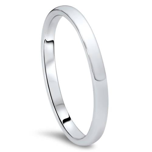 Pompeii 2mm Dome High Polished Wedding Band 10K White Gold (,)