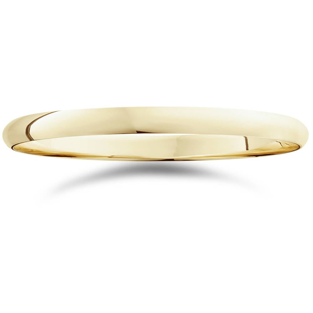 10K Yellow Gold Wedding Band - 10mm Wide, High Polished Dome Ring For Men Or Women