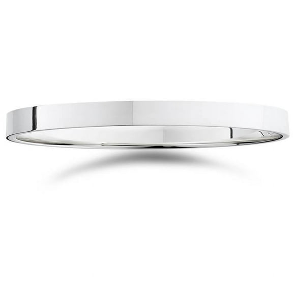 Pompeii 2mm Flat 14K White Gold Stacker Wedding Guard Ring Band (,)