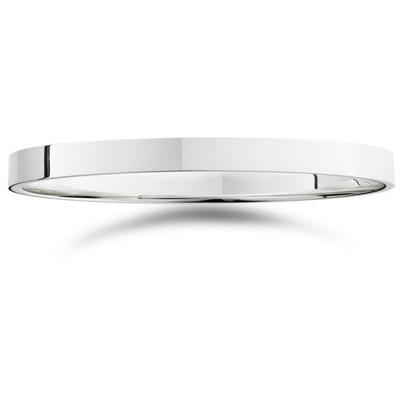 Pompeii 2mm Flat High Polished Wedding Band 10K White Gold (,)