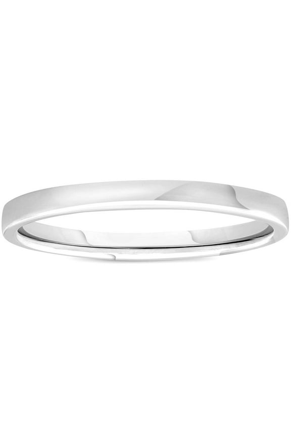 Pompeii 2mm Plain Polished Platinum Comfort Wedding Band (,)