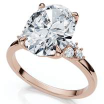 Pompeii 3 1/10Ct Oval Carlie Diamond Engagement Ring 14k Gold or Platinum Lab Grown