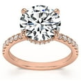 thumbnail image 1 of Pompeii 3 1/2Ct Diamond Engagement Ring Side Halo14k White Yellow or Rose Gold Lab Gold, 1 of 3