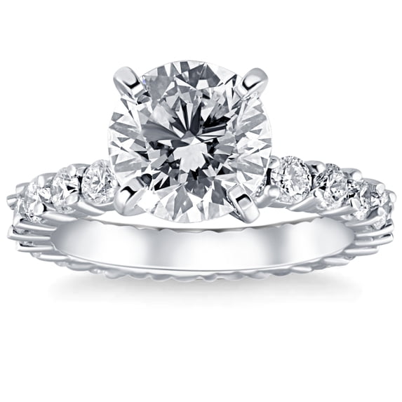 Pompeii 3 1/2Ct Diamond Eternity Engagement Ring Lab Grown 14k White Gold (G/H,VS1)