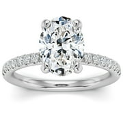 POMPEII3 Pompeii 3 1/2Ct Oval Diamond Engagement Ring Lab Grown in 14k White, Yellow or Rose Gold