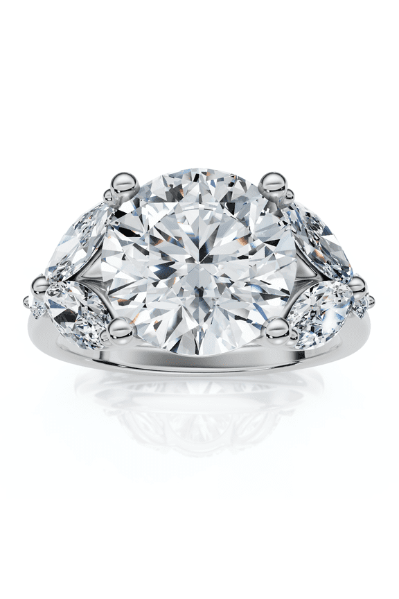 Pompeii 3 3/4Ct Certified Diamond Engagement Ring 14k Gold or Platinum Lab Grown