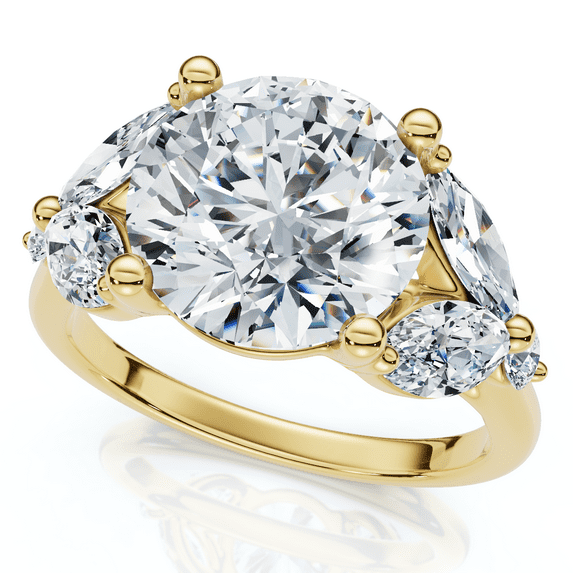 Pompeii 3 3/4Ct Certified Diamond Engagement Ring 14k Gold Lab Grown (F/G,VS1-VS2)