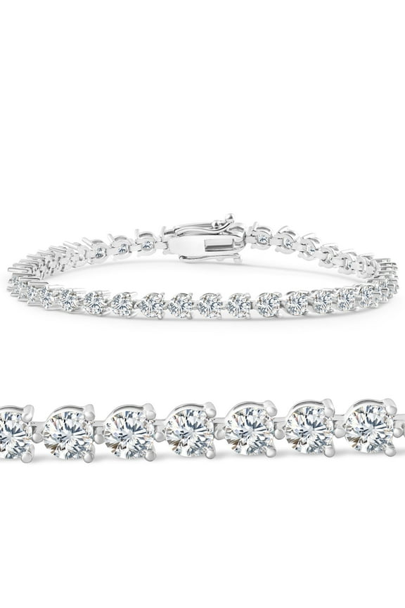 Pompeii 3.30 - 8.20Ct TW Diamond 3-Prong Tennis Bracelet 7" 14k Gold Lab Grown
