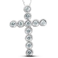 thumbnail image 1 of Pompeii 3/4 Ct Diamond Cross Pendant 14k White Gold & 18" Chain 1" Tall (G/H,I1), 1 of 3