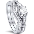 thumbnail image 1 of Pompeii 3/4 Ct Diamond Engagement Ring Matching Wedding Band Set in 10k White Gold, 1 of 3