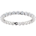thumbnail image 1 of Pompeii 3/4 Ct Diamond Single Prong Eternity Ring Wedding Stackable Band 10k White Gold, 1 of 4