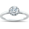 thumbnail image 1 of Pompeii 3/4 Ct Lab Created Diamond Madelyn Halo Engagement Ring 14k White Gold (F,VS/SI), 1 of 3
