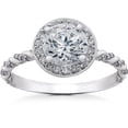 thumbnail image 1 of Pompeii 3/4 ct Lab Grown Diamond McKenna Halo Engagement Ring 14k White, Yellow, Rose Gold, 1 of 4