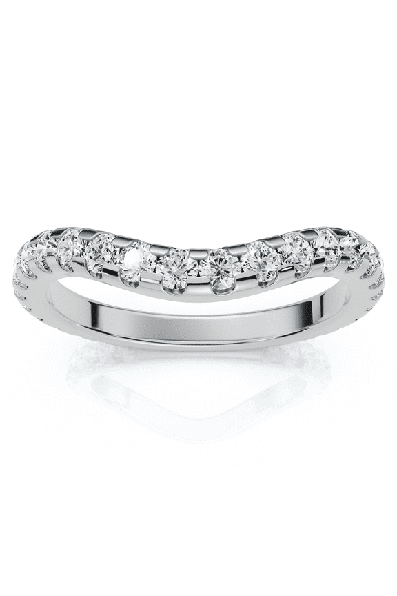 Pompeii 3/4Ct Curved Pave Diamond Wedding Anniversary Ring 14k Gold Lab Grown