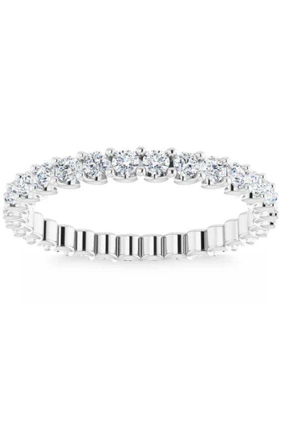 Pompeii 3/4Ct Diamond Eternity Ring 14k White Gold U Prong (H/I,I1-I2)