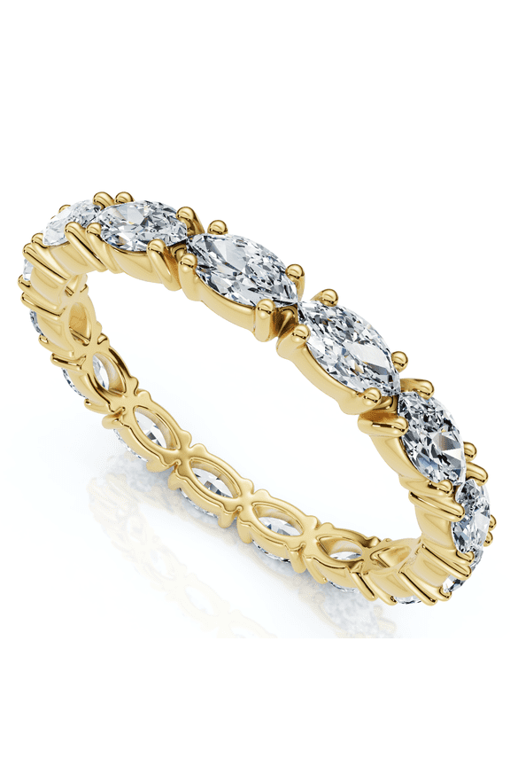 Pompeii 3/4Ct Marquise East To West Diamond Eternity Ring 14k Gold Lab Grown (E/F,VS1-VS2)