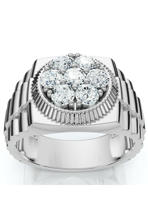 Pompeii Men's 3/4Ct Diamond Anniversary Wedding Ring 14k Gold Lab Grown (F/G,VS2-SI1)