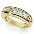 thumbnail image 1 of Pompeii 3/4Ct Men's Diamond 5-Stone Wedding Ring Channel Set 10k Gold Lab Grown, 1 of 3