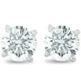 thumbnail image 1 of Pompeii 3/4Ct Round Brilliant Natural Diamond Stud Earrings in 14K Gold Classic Setting, 1 of 4