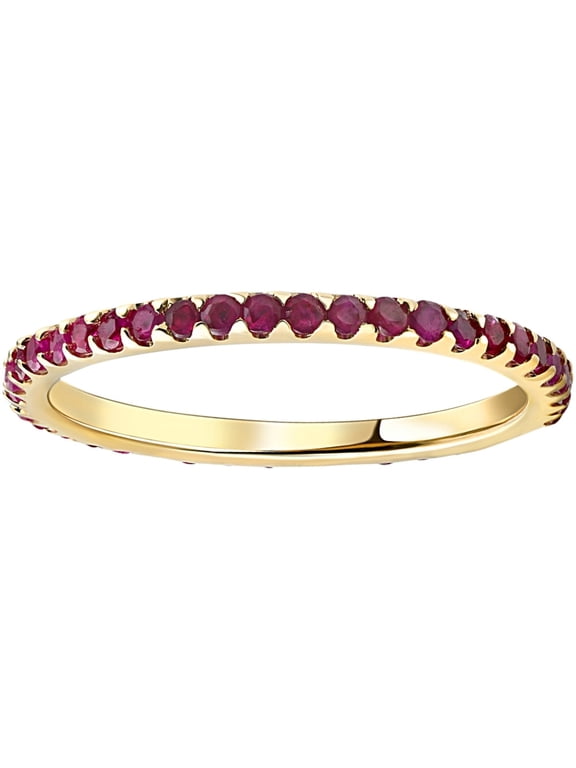 Pompeii 3/4Ct Ruby Eternity Ring Anniversary Band 10k Yellow Gold (,)