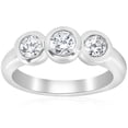 thumbnail image 1 of Pompeii 3/4ct Bezel Past Present Future Diamond 3 Stone Engagement Ring White Gold 14 kt, 1 of 3