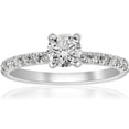 thumbnail image 1 of Pompeii 3/4ct Diamond Engagement Ring French Pave Set 14k White Gold (H/I,I1-I2), 1 of 4