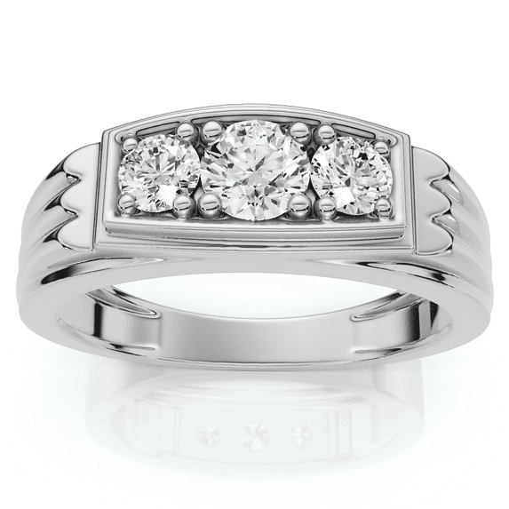 Pompeii 3/4ct Diamond Mens 14K White Gold Wedding Ring (G/H,I1)