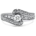 thumbnail image 1 of Pompeii 3/4ct Diamond Pave Twist Round Engagement Ring 14K White Gold (G/H,I1), 1 of 3