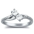thumbnail image 1 of Pompeii 3/4ct Diamond Two Stone Forever Us Engagement Anniversary Ring 10k White Gold, 1 of 2