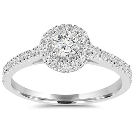 Pompeii3 3/4ct Lab Grown Hao Diamond Engagement Ring Eco-Friendly 14K White Gold