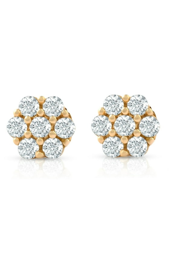 Pompeii 3/8 Ct. Diamond Earrings Womens Studs 10k Yellow Gold (G-H,I1-I2)