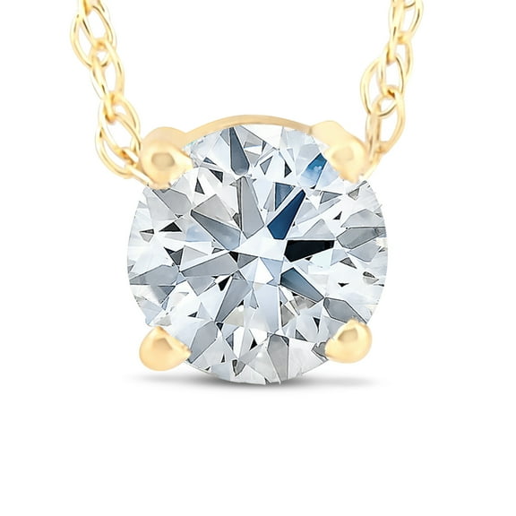 Pompeii 3/8 Ct Floating Diamond Solitaire Pendant in 14k Yellow Gold (J,I2)