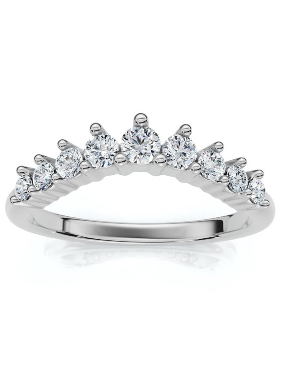 Pompeii 3/8Ct Diamond Contour Wedding Guard Ring Womens Band 14k Gold Lab Grown