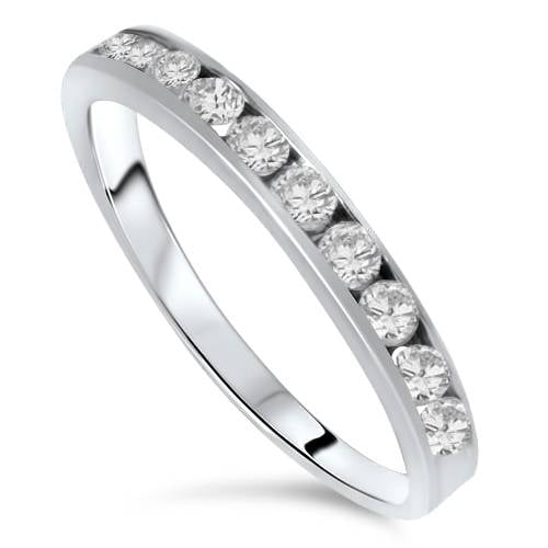 Pompeii 3/8ct Channel Set Diamond Ring 14K White Gold (G/H,I2-I3)