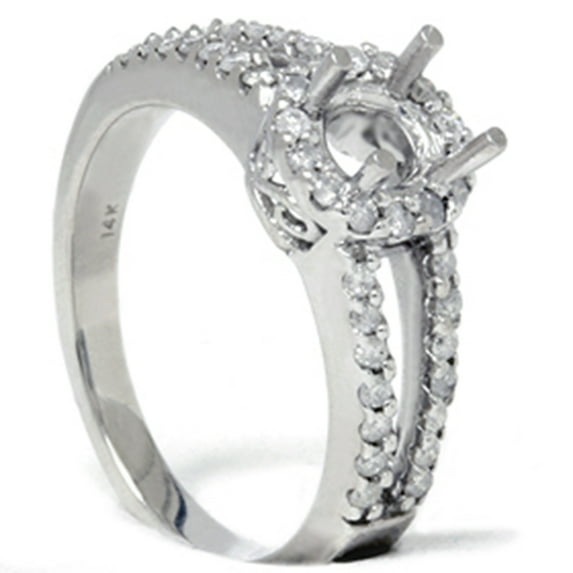 Pompeii 3/8ct Diamond Engagement Setting Split Shank 14K Ring (G/H,I2)