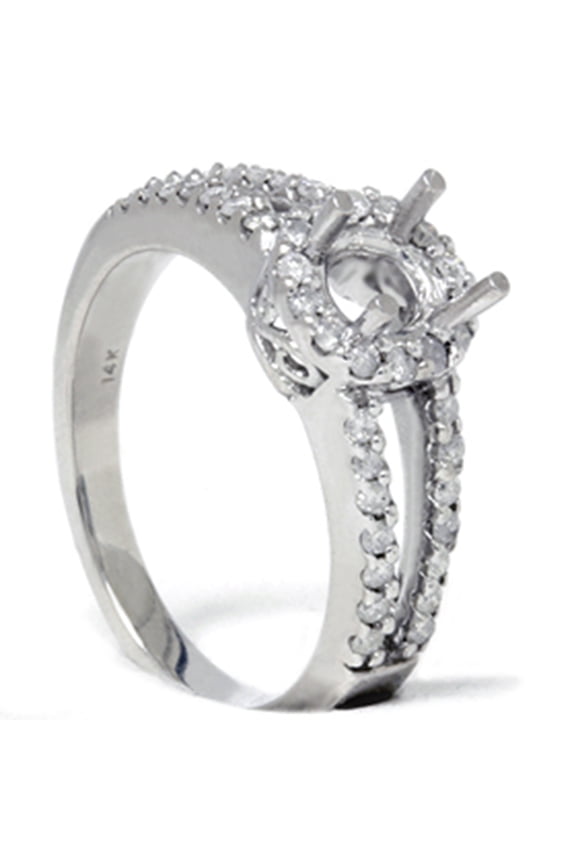 Pompeii 3/8ct Diamond Engagement Setting Split Shank 14K Ring (G/H,I2)