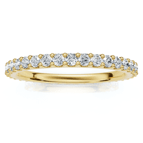 Pompeii 3/8ct Diamond Eternity Ring 14k Yellow Gold Womens Stackable Wedding Band