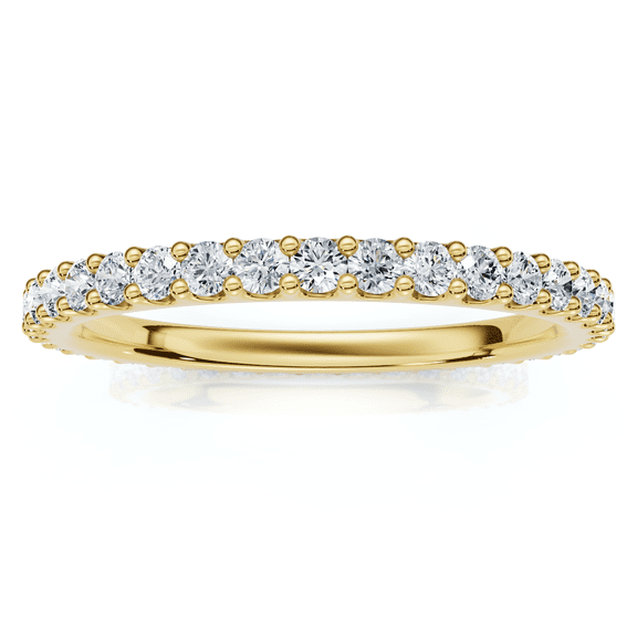 Pompeii 3/8ct Diamond Eternity Ring 14k Yellow Gold Womens Stackable Wedding Band