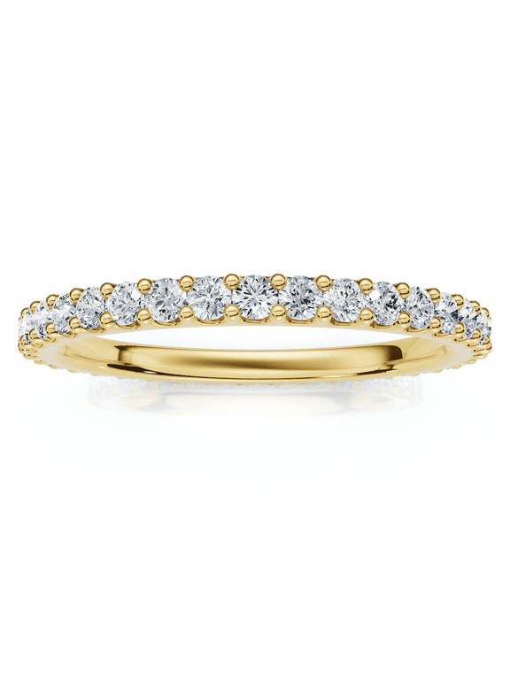 Pompeii 3/8ct Diamond Eternity Ring 14k Yellow Gold Womens Stackable Wedding Band
