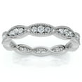 thumbnail image 1 of Pompeii 3/8ct Diamond Vintage Eternity Ring Stackable Womens Wedding Band 14k White Gold, 1 of 5