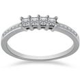 thumbnail image 1 of Pompeii 3/8ct Princess Cut Diamond Wedding Ring 14K White Gold (H/I,I2-I3), 1 of 4