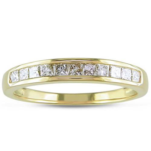Pompeii 3/8ct Princess Cut Diamond Wedding Ring 14K Yellow Gold (H,I1-I2)