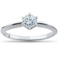 thumbnail image 1 of Pompeii 3/8ct Round Diamond Solitaire Engagement Ring 10K White Gold (I/J,I2-I3), 1 of 2