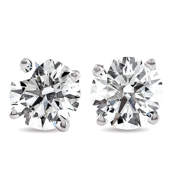 Pompeii 3 CT Round Lab Grown Diamond Screw Back Studs 14K White Gold (GH,VS2-SI1)