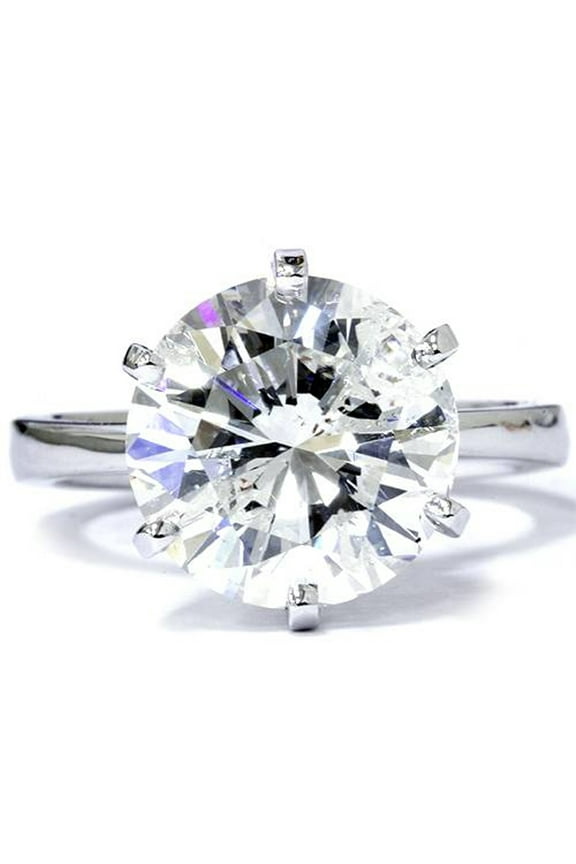 Pompeii 3 Carat Round Cut Diamond Engagement Wedding Solitaire 14K White Gold