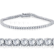 Pompeii 3 Carat Round Cut Lab Grown Diamond Tennis Bracelet In 14k White Gold 7 GH,VS2