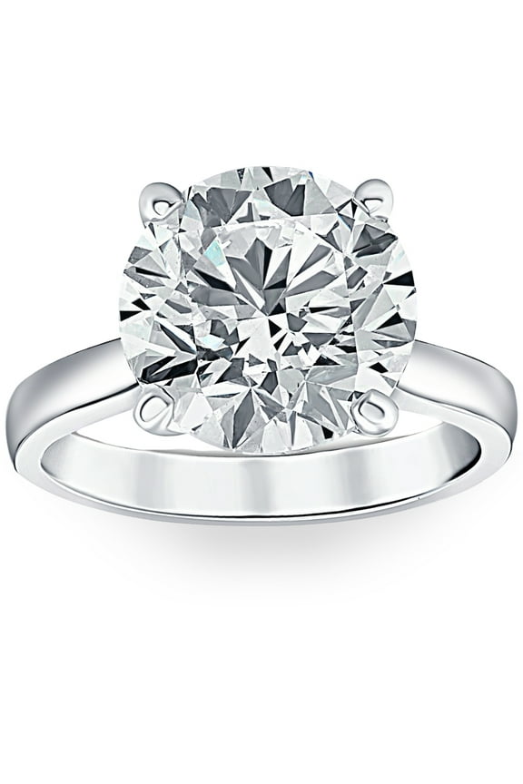 Pompeii 3 Ct Diamond Solitaire Lab Grown Engagement Ring in 14k White Gold (FG,VS1-VS2)