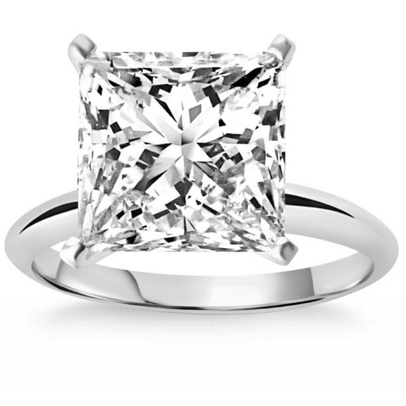 Pompeii 3Ct Certified Princess Cut Solitaire Diamond Engagement Ring 14k Gold Lab Grown
