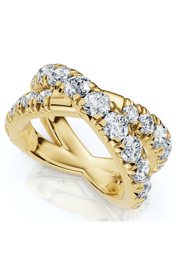 Pompeii 3Ct Diamond Heavy Crossover Right Hand Ring 14k Gold or Platinum Lab Grown