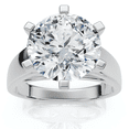 thumbnail image 1 of Pompeii Certified 3 Ct Diamond Solitaire Engagement Cigar Ring 14k White Gold Lab Grown, 1 of 5